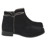L 'Amour Black Velvet Silver Trim Low Rise Zip Boots Toddler Girl 7-10