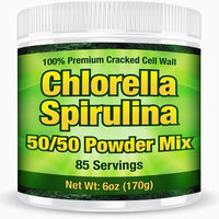 Non-GMO Chlorella Spirulina Powder 85-SERVINGS by Good Natured - Sunlight Grown - Deep Green Color - Cracked Cell Wall - Alkalyzing - High Protein - With No Other Ingredients Added - Vegan