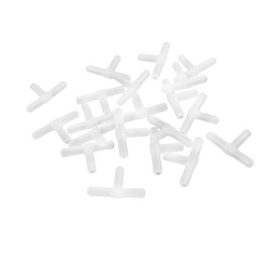 White Plastic Straight Adapter Air Line Tubing Pipe 20 Pcs for Aquarium