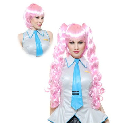 Womens Pink Anime Ghost Princess Perona One Piece Removable Ponytail Wig