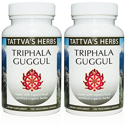 Triphala Guggul - Organic Full Spectrum Extract 500 mg. 240 Vcaps (2 Pack - 120 ct./ea)