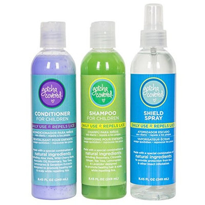 GOTCHA COVERED Head Lice Prevention Assortment - Shampoo, Conditioner, Spray Shield | 3 Bottles