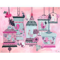 Oopsy Daisy French Birdies by Winborg Sisters Canvas Wall Mural