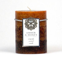 Highland Dunes Ocean Mist Scented Pillar Candle Color: Amber, Size: 3
