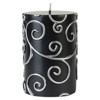 Willa Arlo Interiors Scroll Pillar Candle Color: Brown, Size: 4