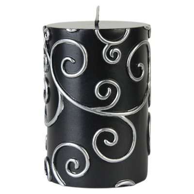 Willa Arlo Interiors Scroll Pillar Candle Color: Brown, Size: 4