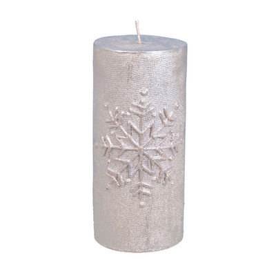 The Holiday Aisle Snowflake Pillar Candle Size: 6
