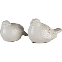 Lark Manor Lorient Ceramic Birds 2 Piece Figurine Set Color: White