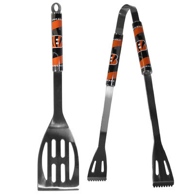Siskiyou NFL 2 Piece Stainless Steel BBQ Grilling Tool Set, Cincinnati Bengals