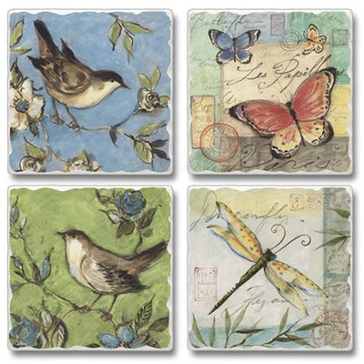 August Grove Nature Walk Birds, Butterflies and Dragonflies Stone Coaster