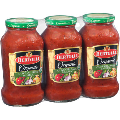 Bertolli® Organic Olive Oil, Basil & Garlic Sauce 3-24 oz. Jars