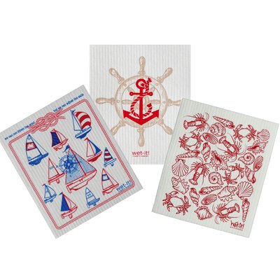 Longshore Tides 3 Piece Anchor Cleaning Dishcloth Set