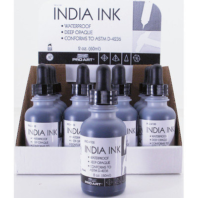 C2f Inc PRO-4112D Pro Art India Ink Display Pack Of 12