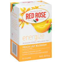 Red Rose® Peach Lily Blossom Energize Blossom Herbal Wellness Tea 18 ct Bags