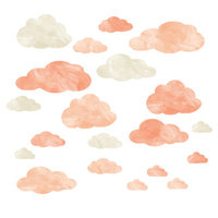 Eco Wall Decals 20 Piece Cloud Wall Decal Set Color: Coral/Ivory