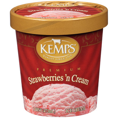 Kemps® Strawberries 'n Cream Premium Ice Cream 1 pt. Tub