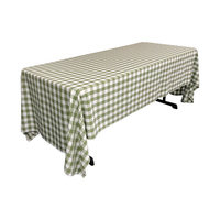 La Linen Polyester Gingham Checkered Rectangular Tablecloth