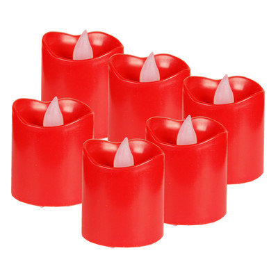 Cysexcel CYS LED-12 Battery-powered Flameless LED Votive Candles, Pack of 12 pcs - Red Case