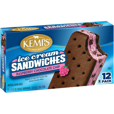 Kemps® Raspberry Chocolate Chip Ice Cream Sandwiches 12-3.5 fl. oz. Packs