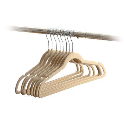 Rebrilliant Velvet Non-Slip Hanger Color: Beige