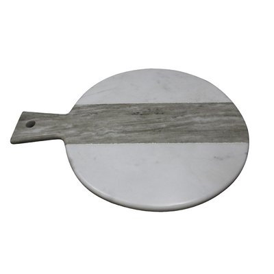 A & B Home Salient Marble Board, White And Brown