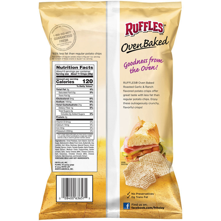 Ruffles® Oven Baked Roasted Garlic & Ranch Flavored Potato Chips Reviews