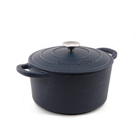 Artisan Round Dutch Oven with Lid Size: 5 Qt, Color: Denim Blue