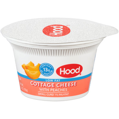 Hood® Lowfat Small Curd Cottage Cheese with Peaches 5.3 oz. Cup