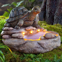 Wind & Weather Turtle Birdbath with Solar Lights Statue