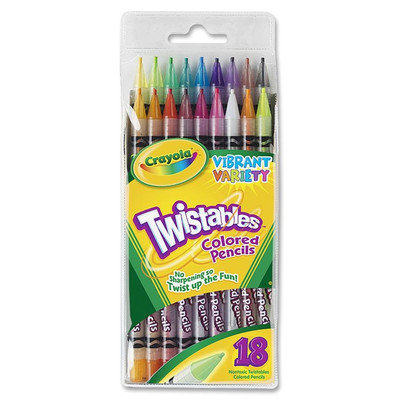 Crayola Twistables Colored Pencils,18 Assorted Colors/Pack