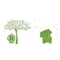 Littlelion Studio Baby Zoo Mural Monochromatic Wall Decal Color: Lime Green