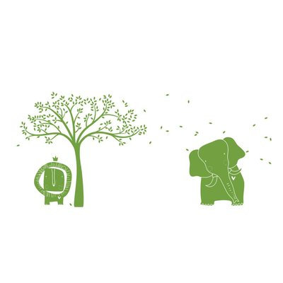 Littlelion Studio Baby Zoo Mural Monochromatic Wall Decal Color: Lime Green