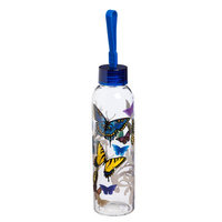 August Grove Riverview Flight of the Butterflies 18 oz. Glass Water Bottle