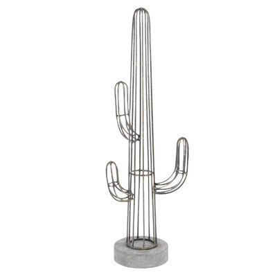 Brayden Studio Elite Metal/Wood Cactus Sculpture