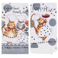 Red Barrel Studio 2 Piece Happy Cat Hand Towel Set