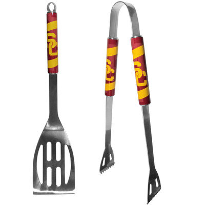 Siskiyou NCAA 2 Piece Stainless Steel BBQ Grilling Tool Set, USC Trojans