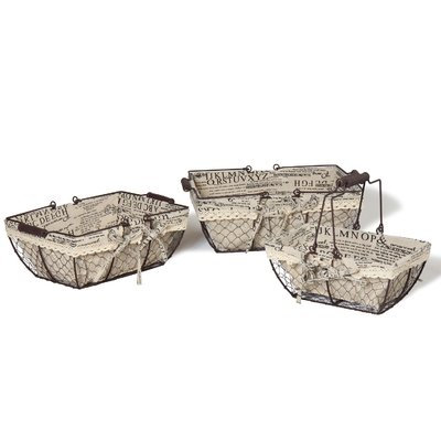 August Grove Multi-Purpose Rectangular Metal 3 Piece Basket Set