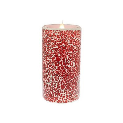 Bloomsbury Market Crackled Mosaic Virtual Flame Unscented Flameless Candle Size: 8