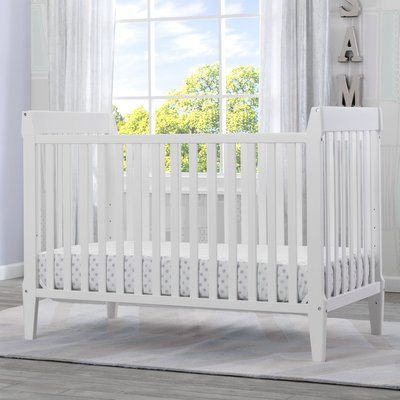 Serta Mid-Century Modern Classic 5-in-1 Convertible Crib, Bianca White