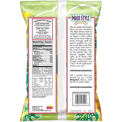 Maui Style Onion Potato Chips 6 oz. Plastic Bag