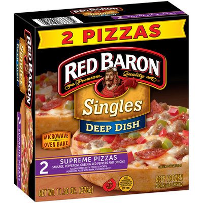 Red Baron® Singles Deep Dish Supreme Pizzas 11.50 oz. Box