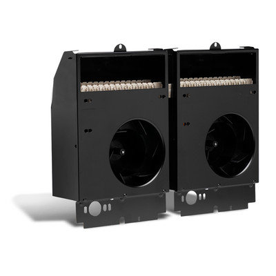 Cadet CST402 Com-Pak Twin Plus Wall Heater Assembly Without Thermostat 4000/3000 Watt, 240/208 Volt, Wall Mount, Nichrome Heating Element, Steel, Black, Powder-Coated