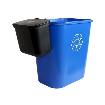 Busch Systems Office Combo Solid Lift 93 Gallon 2 Piece Recycling Bin and Waste Basket Set