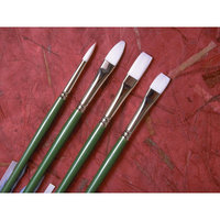 Princeton Artist Brush Long Handle Synthetic Bristle Flat Brush (Set of 2) Size: 2