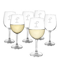 Latitude Run Metz Personalized 12 Oz. White Wine Glass Letter: F