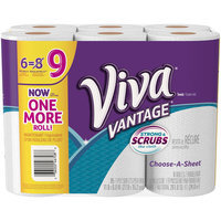 VIVA® Vantage Choose-A-Sheet* Paper Towels, White, Big Roll, 6 Rolls