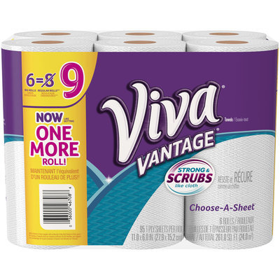 VIVA® Vantage Choose-A-Sheet* Paper Towels, White, Big Roll, 6 Rolls