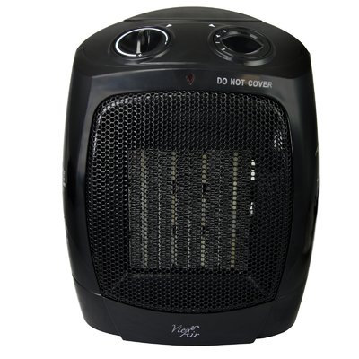 Infolist Corp. Vie Air 970100346M 1500W Portable Dual Setting Office Black Ceramic Heater with Adjustable Thermostat