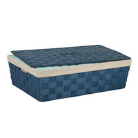 Birch Lane Kids Lidded Underbed Basket Color: Blue