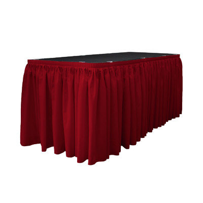 La Linen Table Skirt Color: Cranberry